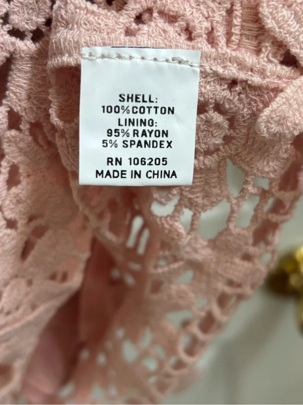 Anthropologie Blue Tassel Blush Pink Boho Crochet Lace Top w/ Cami, Size XL,NWOT